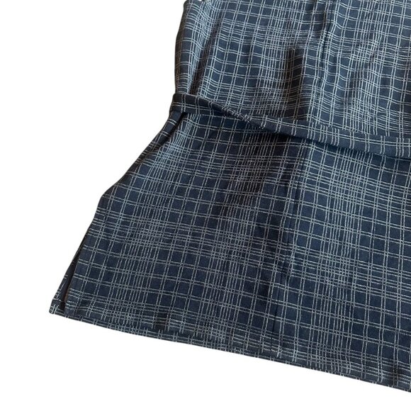 Theory Mock Neck Tunic Structured Knit Top Shirt Blouse Windowpane Size Large - Picture 9 of 11